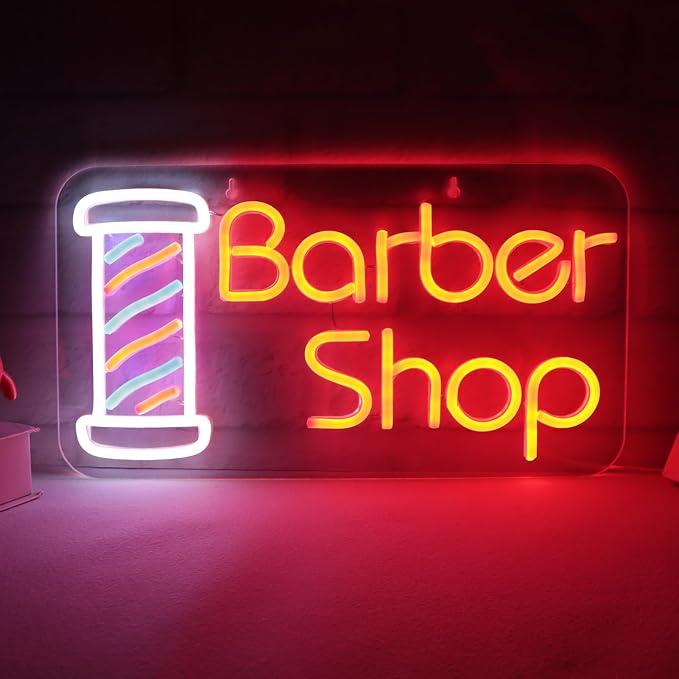 JFLLamp Barber Shop Neon Signs for Wall Decor Open Neon Lights for Bedroom Led by JFLLamp