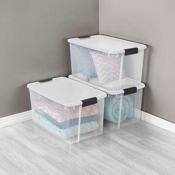 Sterilite 8 Pack Ultra Storage Totes, Lidded Plastic Containers, 116 Qt and 70 - Image 7