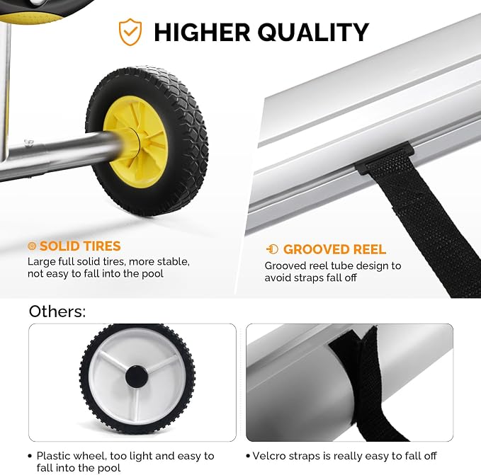 VINGLI Pool Cover Reel Set Pool Solar Cover Reel - Image 2