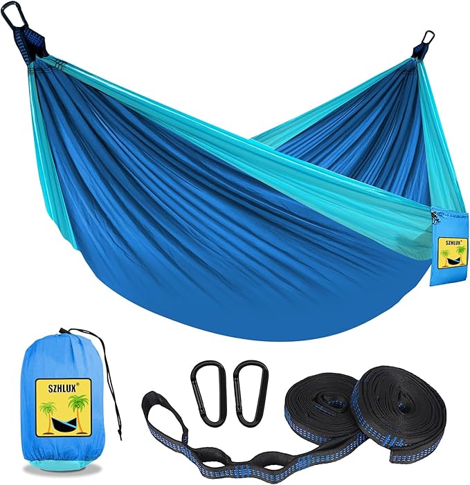 Hammock for Camping, Portable Double 500 lb Capacity, Dark Blue