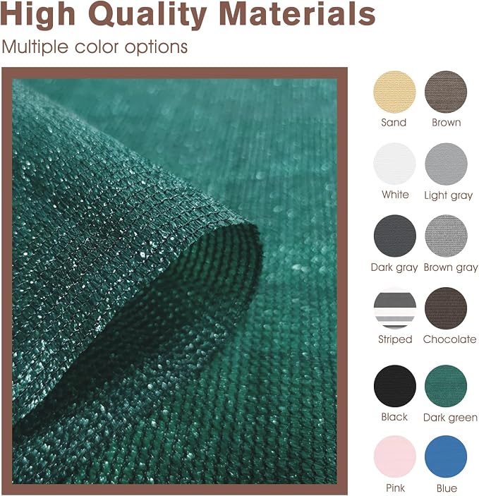 SUNNY GUARD Customized 3'x35' Dark Green Balcony Privacy Screen, 90% Shade - Image 5