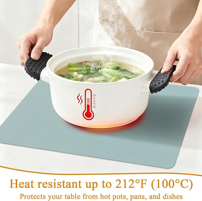 SHACOS Placemats Set of 6 Faux Leather Waterproof Leakproof Wipeable PU - Image 4