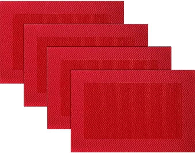 Vinyl Placemats Heat-Resistant Table Mats Washable Easy Clean Plastic Placemats by PandaPalm