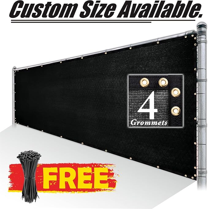 Royal Shade Custom Size 4' x 171' Black Fence Privacy Screen Windscreen Cover - Image 8