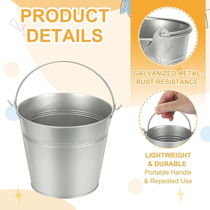 Small Metal Buckets, Mini Buckets - Image 3