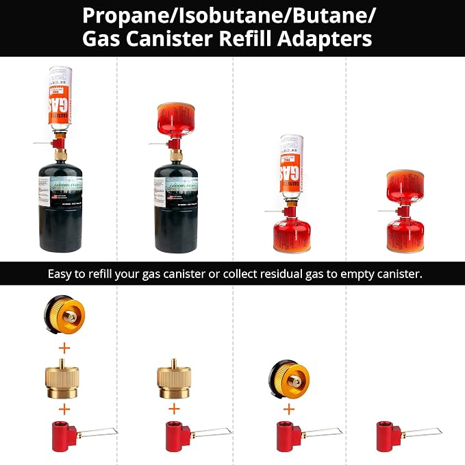 Camping Stove Burners Gas Refill Adapters EN417 Lindal Valve Canister Shifter - Image 2