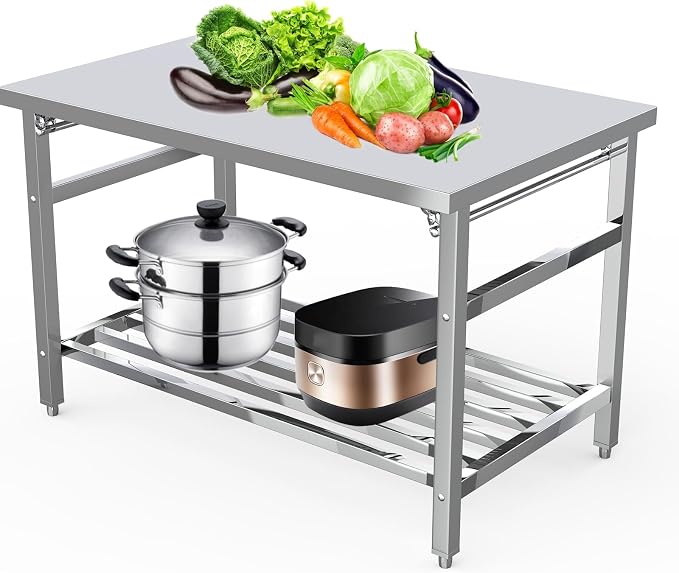 48''x24'' Stainless Steel Folding Preparation Table by OUTGOODS