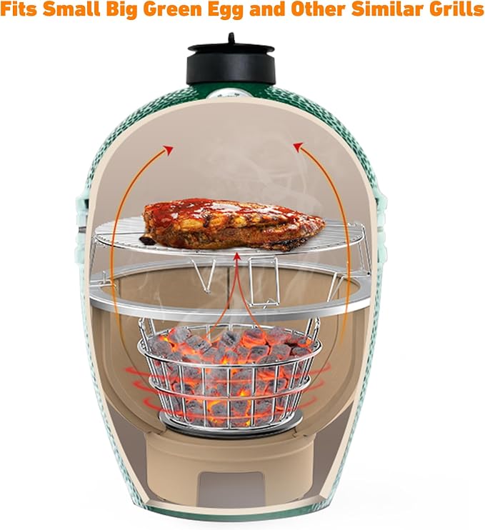 onlyfire Charcoal Ash Basket Fits Small Big Green Egg, Stainless Steel Charcoal - Image 3