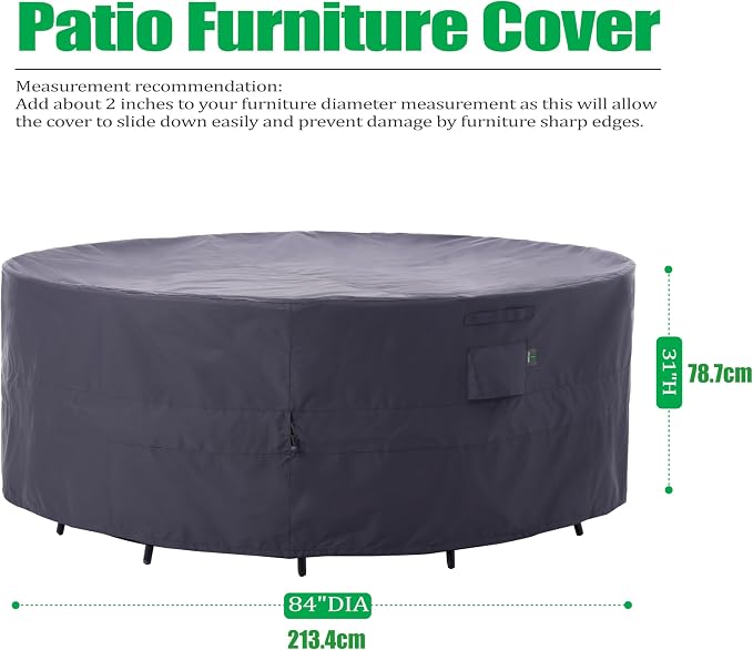 F&J Outdoors Patio Furniture Covers, Heavy Duty Tear Resistant Waterproof UV - Image 2