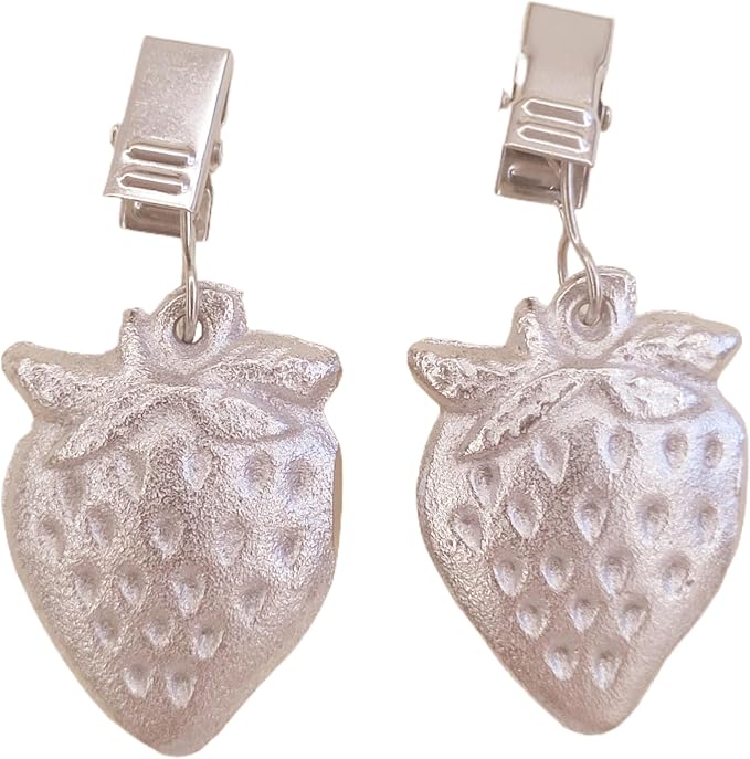 TwoFish Home Set of 4 Metallic Strawberry Tablecloth Clamps Metallic Strawberry - Image 2