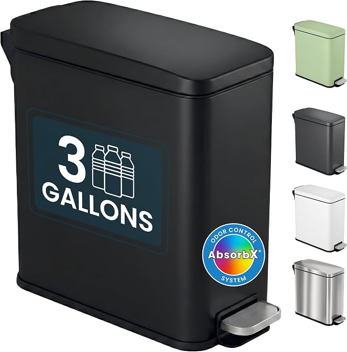 iTouchless SoftStep 3 Gallon Slim Bathroom Trash Can by iTouchless