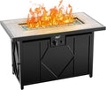 BALI OUTDOORS 42 inch Propane Fire Pit Patio Outdoor Fire Pit Table Large Black by BaliOutdoors