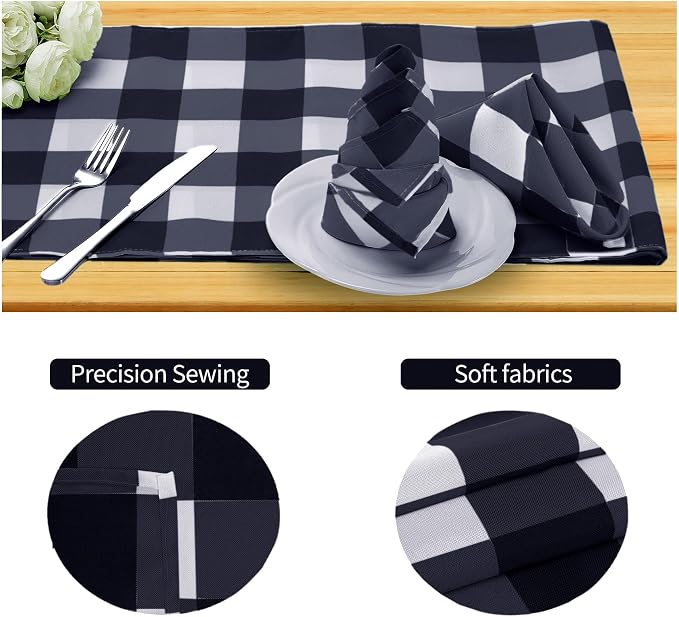 Cupuamon Buffalo Plaid Table Napkins Set of 25, 17x17 inch, Polycotton Blend - Image 3