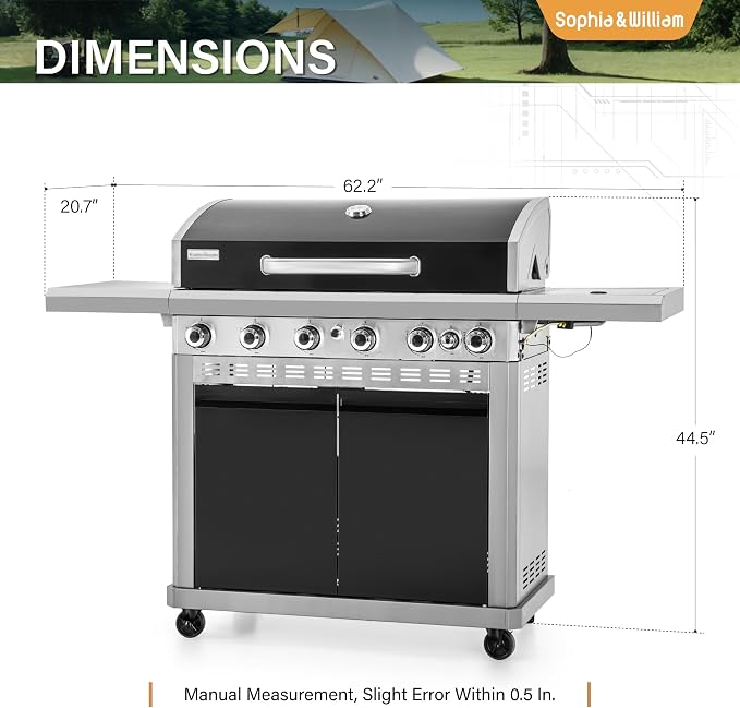 Sophia & William 6-Burner Propane Gas BBQ Grill - Image 2