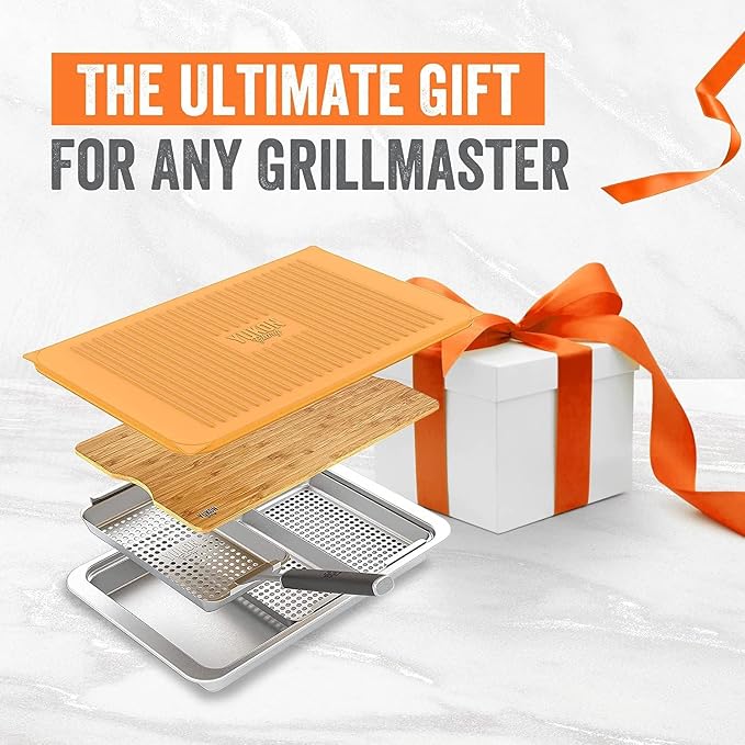 Yukon Glory™ BBQ 'N SERVE Premium Set, Includes 3 Grill Baskets, Serving Tray - Image 9