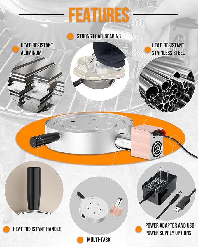 Charcoal Chimney Booster-Charcoal Starter Base & Coal Burner Blower, 10-Minute - Image 5