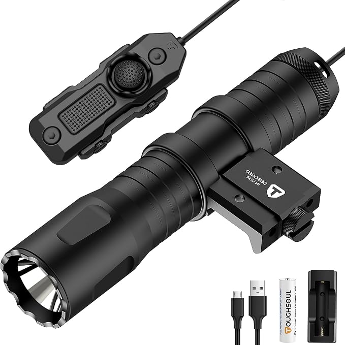 TOUGHSOUL Mlok Picatinny Tactical Flashlight 1250 Lumens, Rechargeable by TOUGHSOUL