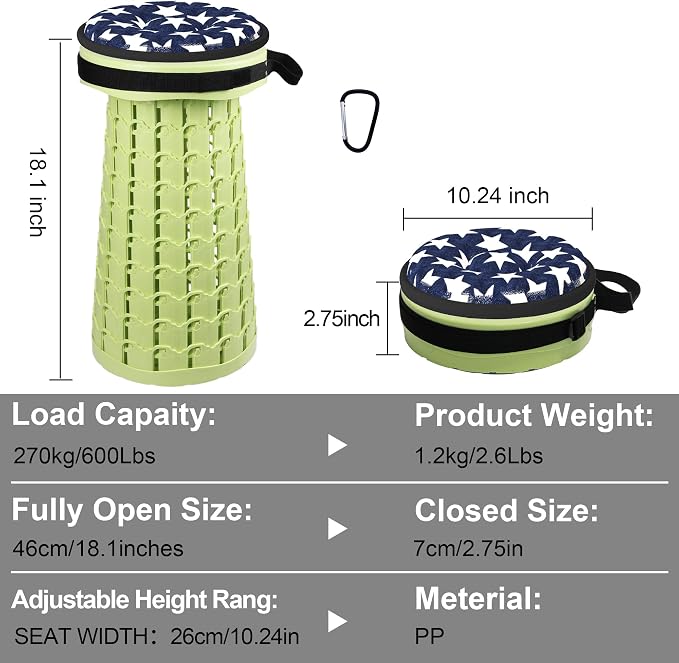 ALEVMOOM Upgraded Collapsible Stool - Image 2