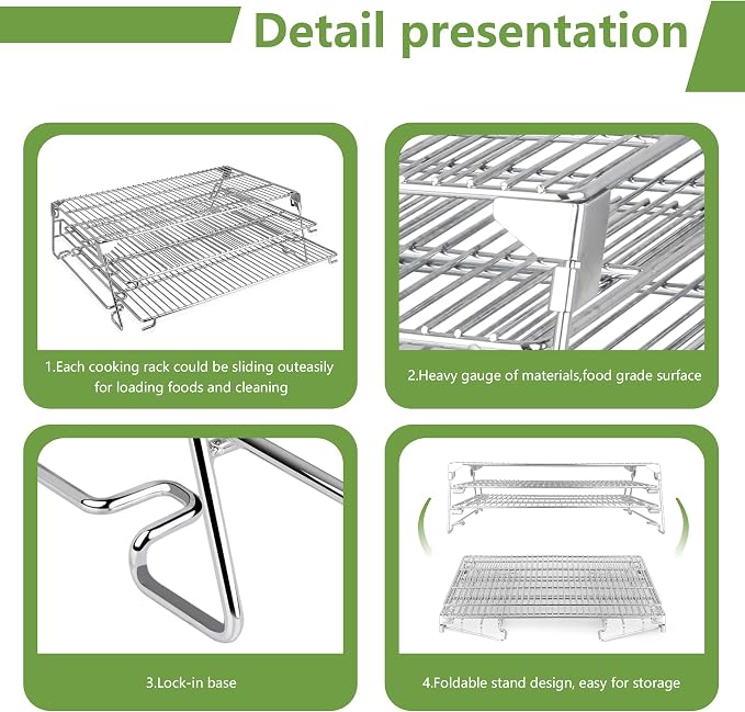 21" 3-Tier Foldable Sliding Jerky Racks - Image 5
