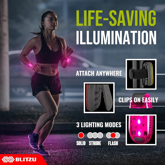4 Pack LED Safety Light, Clip on Reflective Gear Lights - Image 2