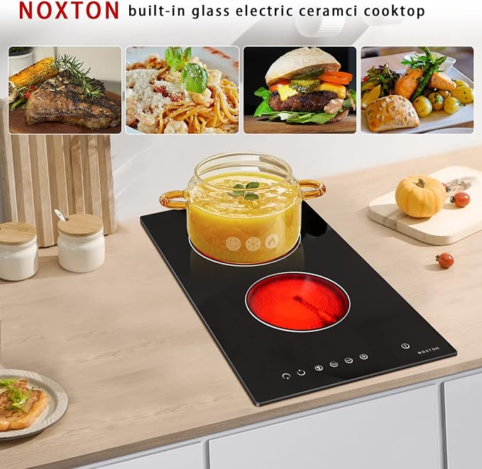 Noxton 2 Burner Electric Cooktop 12 Inch, Built-in Electric Radiant Ceramic - Image 4