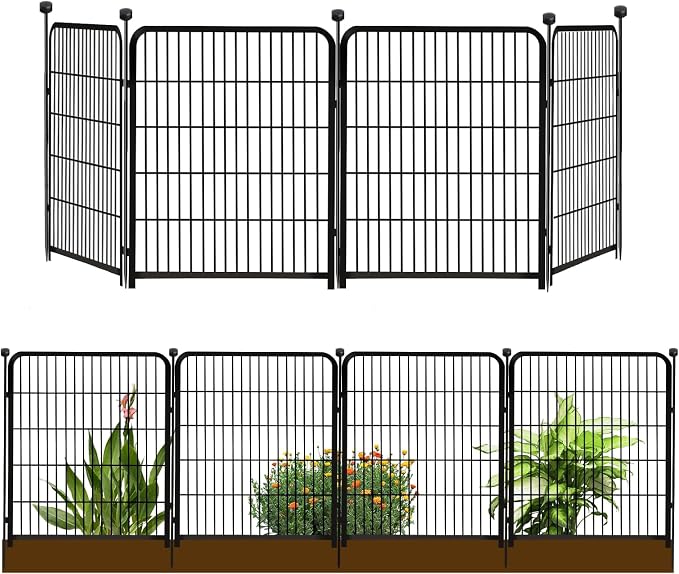 Garden Fencing 36 Inch High, 4 Panels Total 8.9 Ft Dog Fence Outdoor by Getlaygardenfence