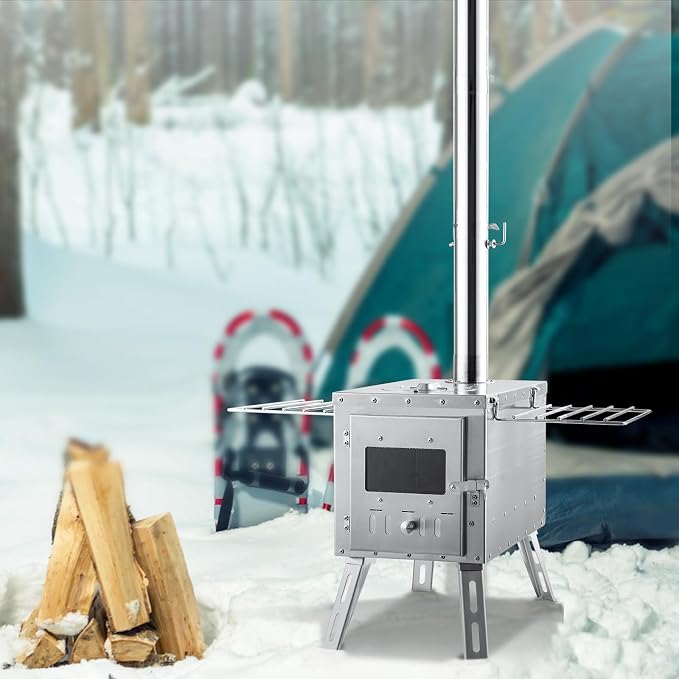 VEVOR Camping Wood Stove Stainless Steel Camping Tent Stove, Portable Wood - Image 8