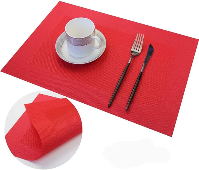 Vinyl Placemats Heat-Resistant Table Mats Washable Easy Clean Plastic Placemats - Image 6