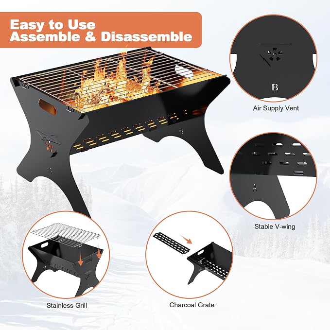 Camping Campfire Grill, Backpacking BBQ Grill - Image 5