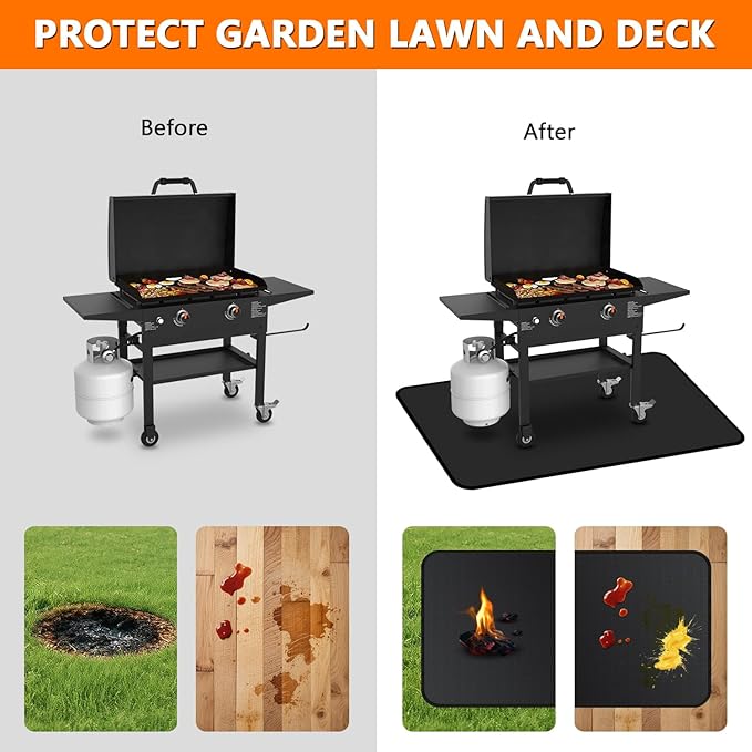 Grill Floor Mats 75 x 40 Inch Fiberglass with Silicone Coating
