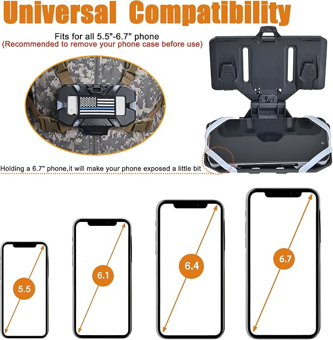 Tactical Plate Carrier Phone Mount, Universal Molle Phone Holder, Tactical - Image 3