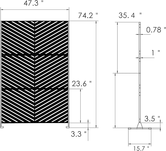 Kozyard Metal Privacy Screen 74" H x 47.2" W Decorative Outdoor Divider - Image 7