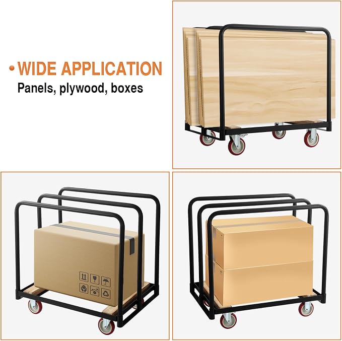 Folding Table Cart, Heavy Duty Table Dolly W/ 5" PU Swivel Wheels, Drywall - Image 4