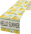 Spring Yellow Lemon Table Runner, Hello Summer Seasonal Exotic Fresh Fruits by JanJCurt