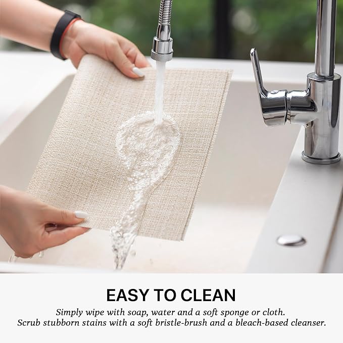 LEXMORE Placemats Set of 8 Vinyl/Plastic Woven Place Mats - Image 4