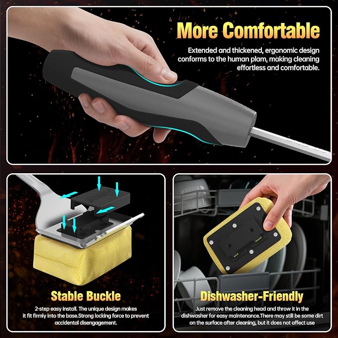 Grill Brush Bristle Free for Outdoor Grill, Steam Grill Cleaning Brush - Image 4