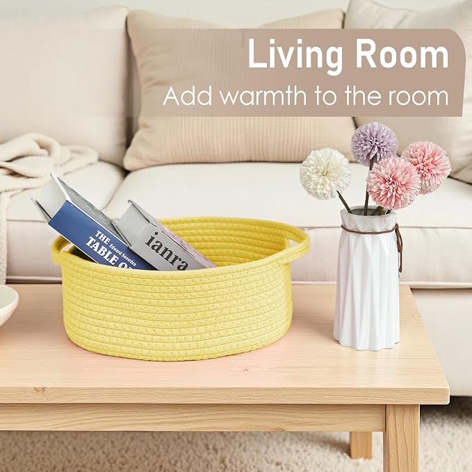 Woven Basket, Small Rope Storage Bin - Image 7