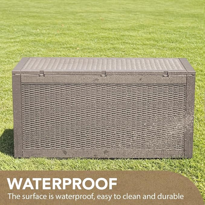 Devoko 95 Gallon Deck Box Large Resin Outdoor Storage Box, Waterproof and UV - Image 4