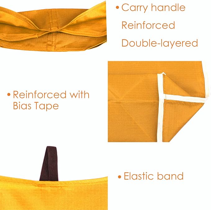 BeeGreen Yellow Reusable Grocery Bags Light Orange Shopping Bags Bulk 50LBS - Image 4