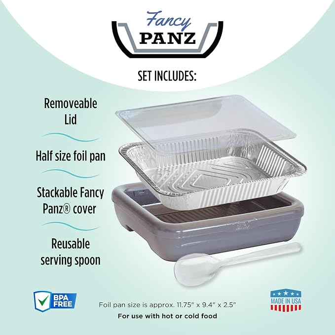 Fancy Panz - Platinum Classic Aluminum Foil Pan Carrier - Elevated Food Serving - Image 3