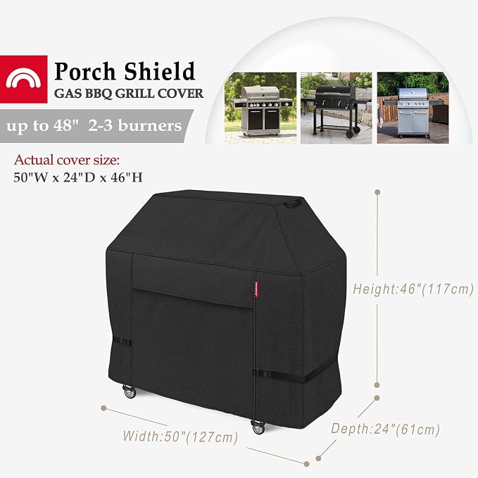 Porch Shield 50W x 24D x 46H inch Premium Gas Grill Cover Up to 48 inch - Image 2