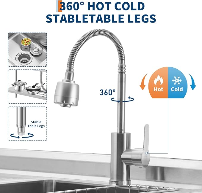 Freestanding Stainless Steel Utility Sink - Image 4