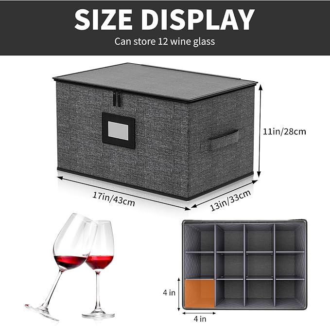 Aokeyee China Storage Containers Hard Shell 8 Piece, Wine Glass, Plate Storage - Image 7