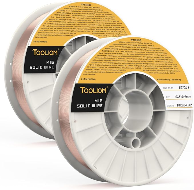 TOOLIOM ER70S-6 .035" Mild Steel MIG Solid Welding Wire on 10-Pound Spool 2PCS by TOOLIOM
