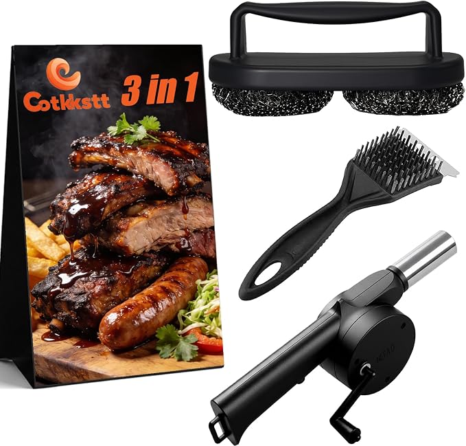3Pcs Grill Brush for Outdoor Grill Set, Heavy Duty Stainless Steel Grill by Unknown