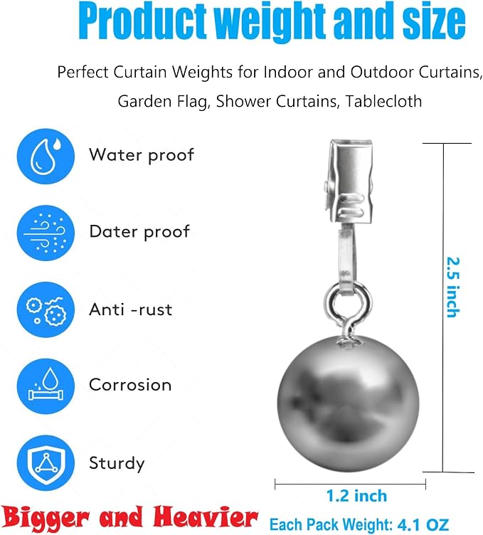 10 Pack Heavy Duty Curtain Weights - Image 6