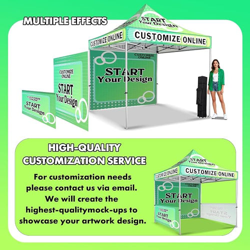10x10FT Custom Pop Up Canopy Tent - Image 2