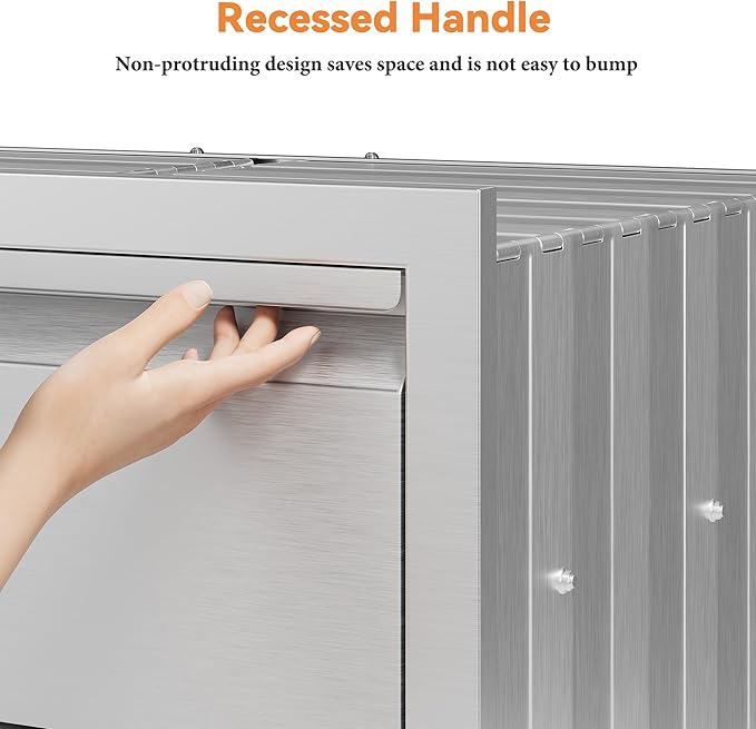 Jocisland Outdoor Kitchen Drawers 28" W×23" D×23" H Stainless Steel Drawers - Image 7