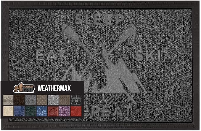 GORILLA GRIP 100% Waterproof All-Season WeatherMax Doormat 35x23, US Designed by GorillaGrip