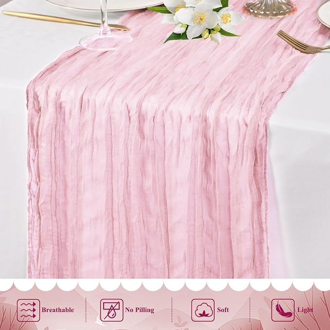 20 Packs Cheesecloth Table Runner 10FT Long Boho Gauze Fabric Table Runner - Image 5